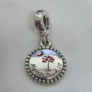 Pandora Myrtle Beach, SC Exclusive Charm Pendant, S925 Silver Jewelry